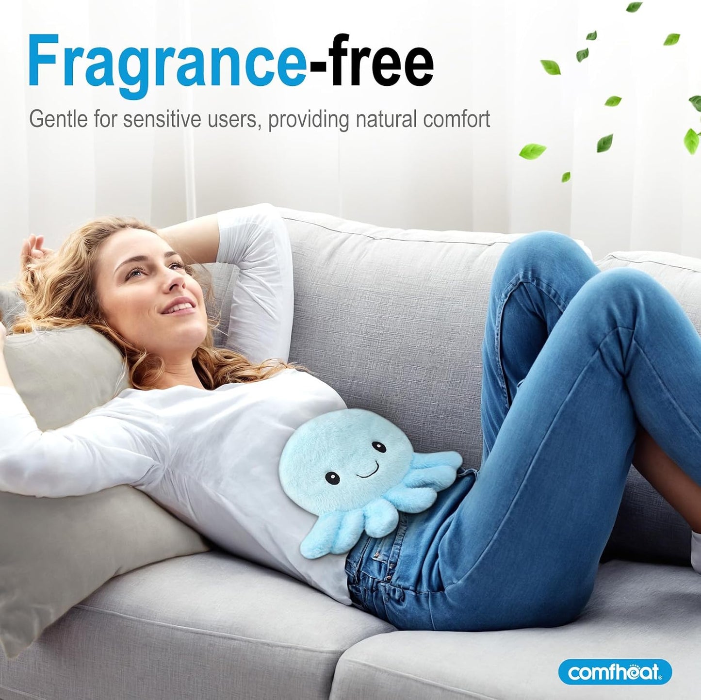 Octopus Microwave Heating Pad for Pain Relief, Unscented Microwavable Heating Pads for Cramps, Neck Shoulder, Muscles, Small Natural Heat Pack Moist Heat with Washable Cover