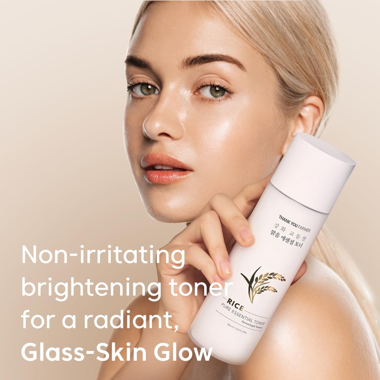 THANKYOU FARMER Rice Pure Toner – Hydrating K-Beauty Face Milk with Niacinamide & Centella – Vegan Korean Skincare for Men & Women, All Ages – Natural Toner for Dry, Sensitive Skin (7.03 oz)