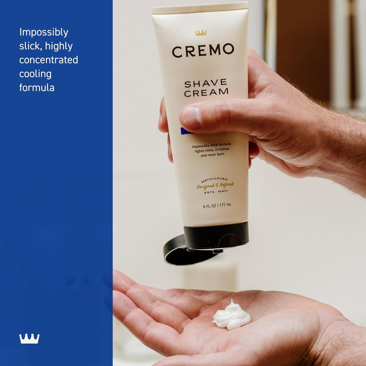 Cremo Shaving Cream, Barber Grade Cooling Shave Cream, Astonishingly Superior Ultra-Slick Shaving Cream for Men, Fights Nicks, Cuts and Razor Burn, 6 Fl Oz