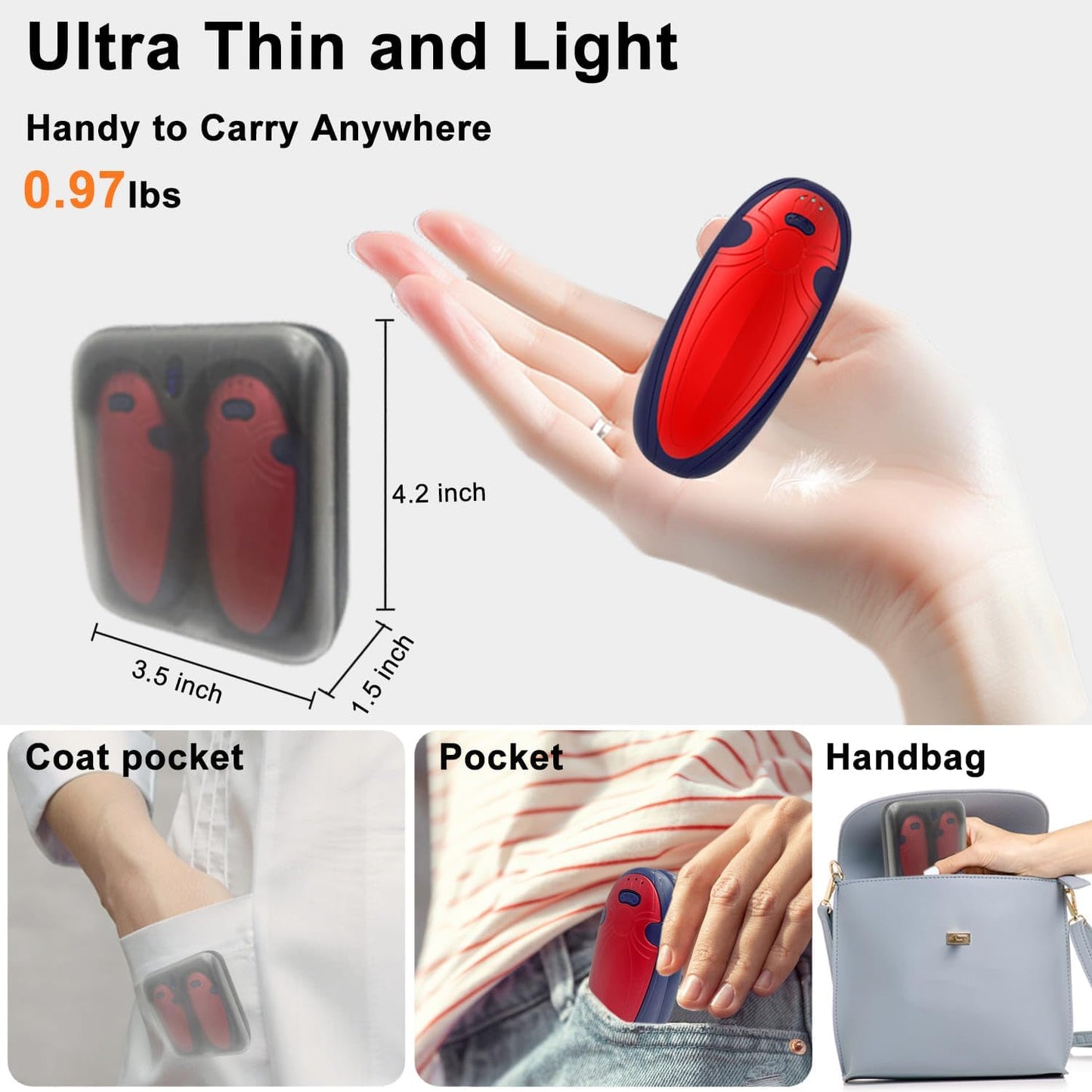 Hand Warmers Rechargeable 2 Pack,with Charging Case,14000mAh Electric Hand Warmer Reusable, 60Hrs Long Heating, Portable Pocket Heater Handwarmer for Women Men, Outdoor Camping, Ski Equipment