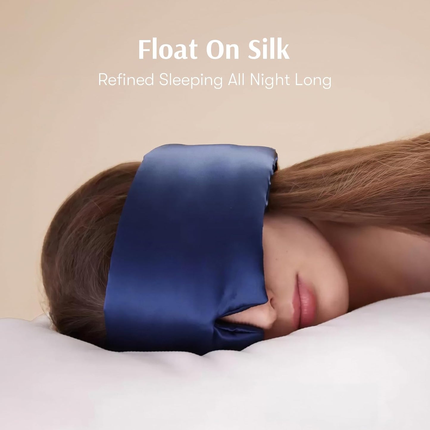 Silk Sleep Mask for Women and Men, Side Sleeper, 22 Momme Pure Mulberry Silk Total Blackout 100% Mulberry Eye Mask with Adjustable Headband Full Size, Eye Masks for Sleeping and Travel