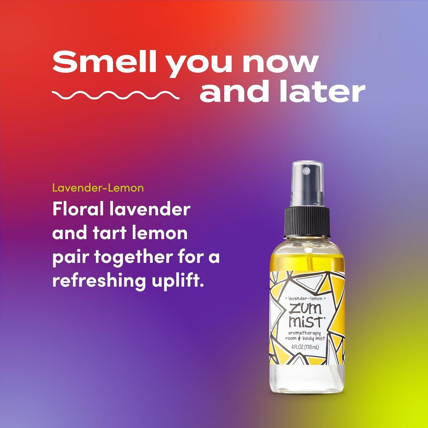 Indigo Wild Zum Mist Room & Body Spray - Aromatherapy Essential Oil Spray - Natural Body Mist & Room Spray - Lavender-Lemon Scent - 4 fl oz