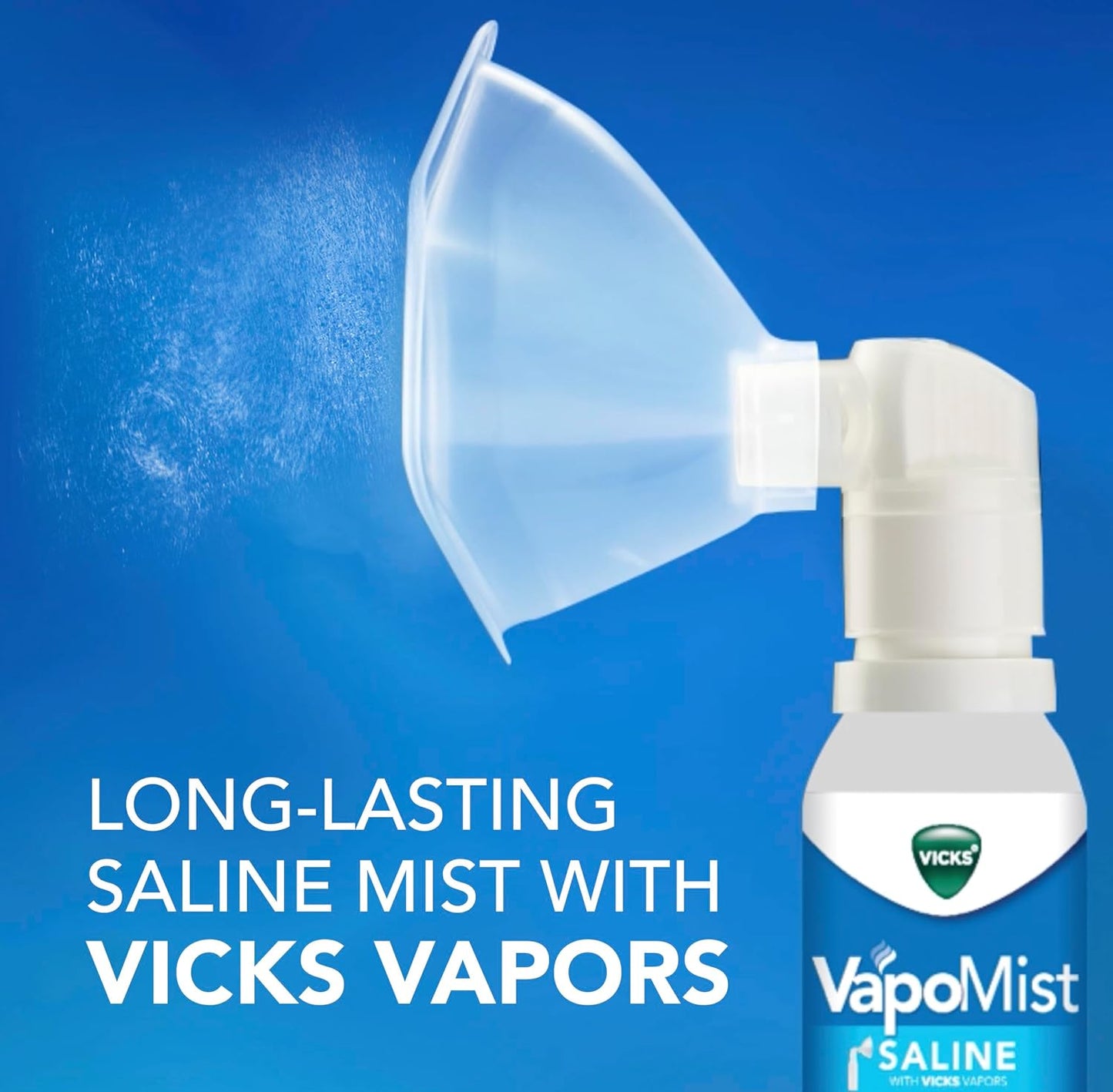 Vicks VapoMist Saline, Gentle Saline Mist with Soothing Vicks Vapors, Non- Medicated, 1.7 oz