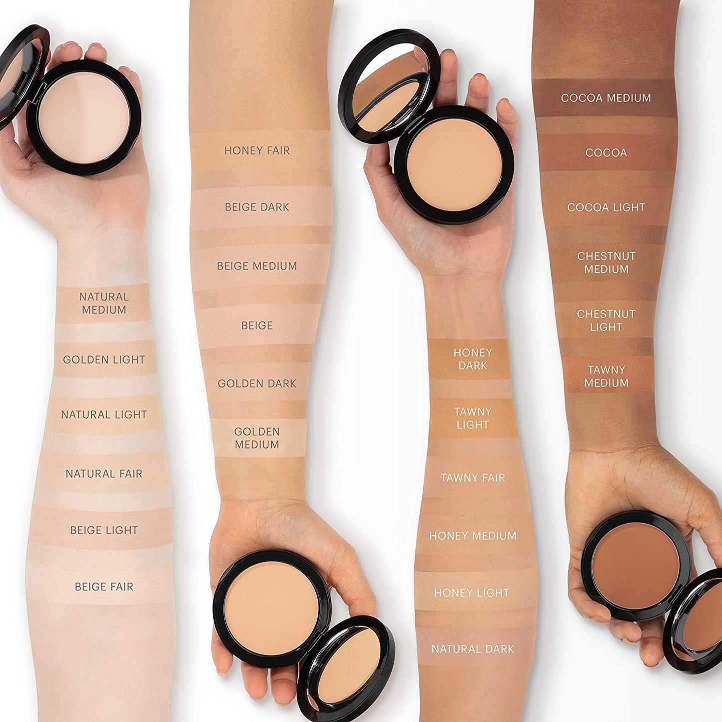 Glo Skin Beauty Pressed Base Powder Foundation Makeup (Beige Light) - Flawless Coverage for a Radiant Natural, Second-Skin Finish