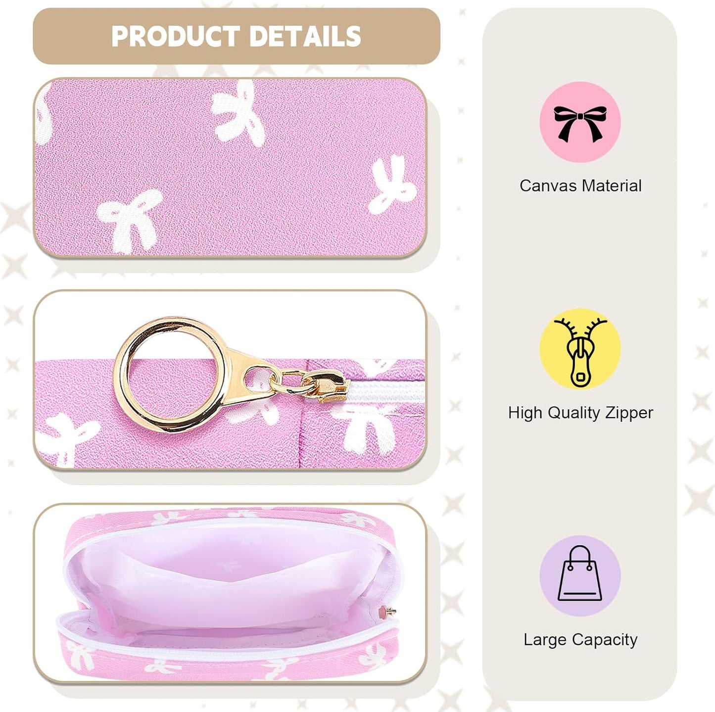 Period Bag for Teen Girls, Canvas Sanitary Napkin Storage Bag with Zipper, Portable Menstrual Pad Bag Tampon Holder for Purse