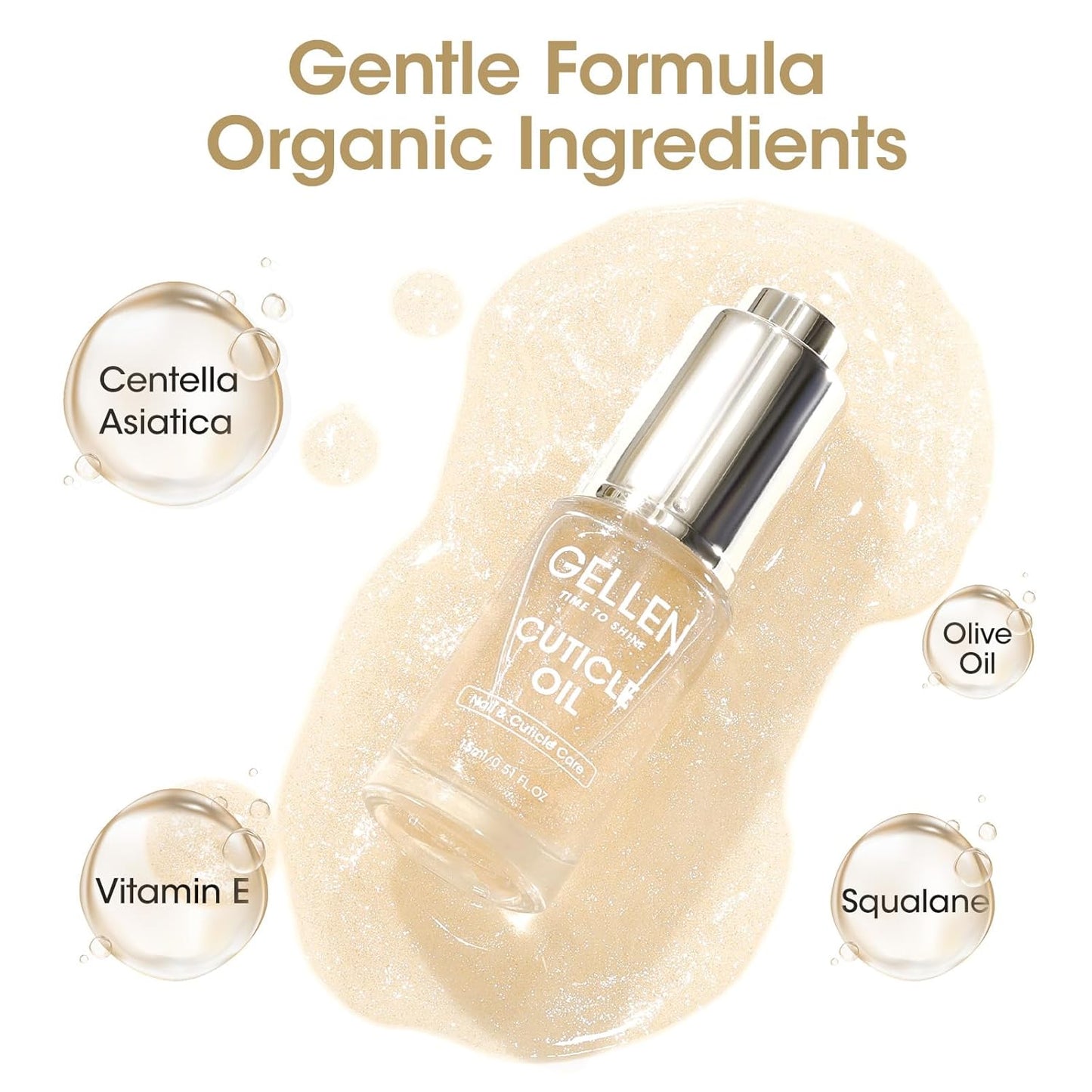 GELLEN Cuticle Oil for Growth and Strength, Vitamin E Fingernail Nourishing Oil for Hydrating, Moisturizing, Strengthening, Repairing, Nail and Skin Care Product for Men Women, Jasmine Scent