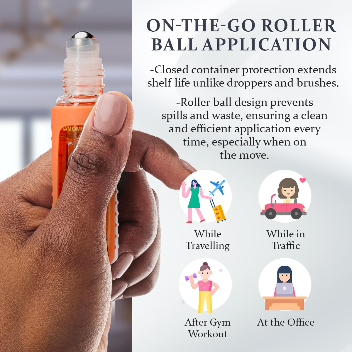 Chamomile Neroli Organic Nail Cuticle Oil Pen with Jojoba, Coconut MCT, and Rosehip for Nail Hydration, Growth & Strength, Travel Size Keychain(0.34 Fl Oz)