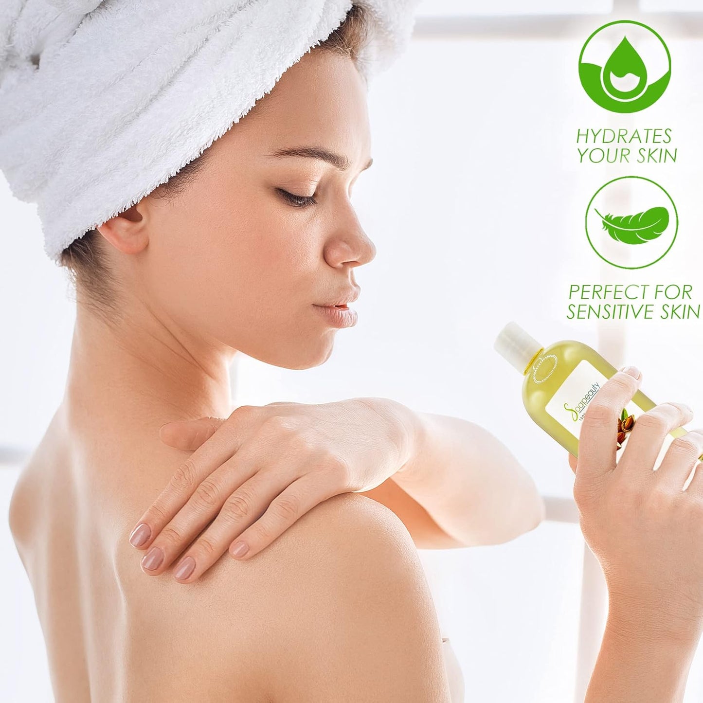 Soapeauty Sweet Almond Oil Cold Pressed Refined | 100% Pure Sweet Almond Oil Available in Bulk | Carrier for Essential Oils, Almond Oil for Skin, Face, and Hair, Soap Making | 12 fl oz