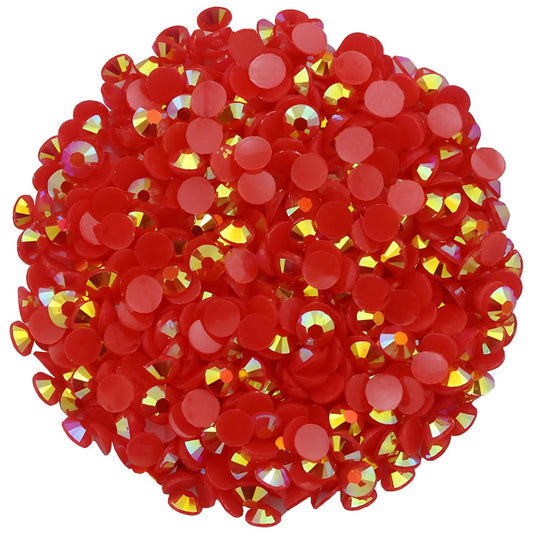 4500 Pcs SS12 3mm AB Flatback Rhinestones for Nails Art Crafts Glitter Round Shine Gems Crystals DIY Clothes Shoes （Red AB）