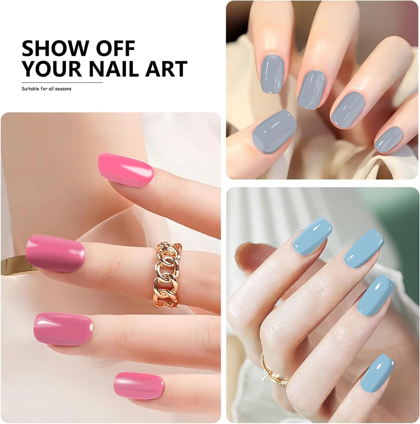 DANNEASY 224PCS/16 Sheets Nail Polish Strips - Dusky Solid, Gel Nail Stickers Full Nail Wraps, UV Free | Easy to Stick | Adhesive Sticker Nails for Women with 1 File, 1 Cuticle Stick