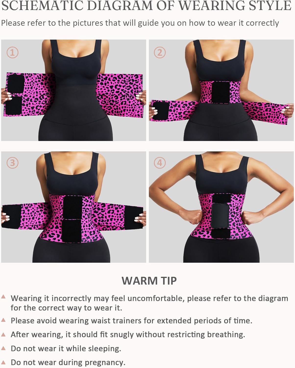 FeelinGirl Waist Trainer Long Torso Waist Cincher Trimmer Ab Belt Tummy Control Body Shaper Triple Wrap Women and Men