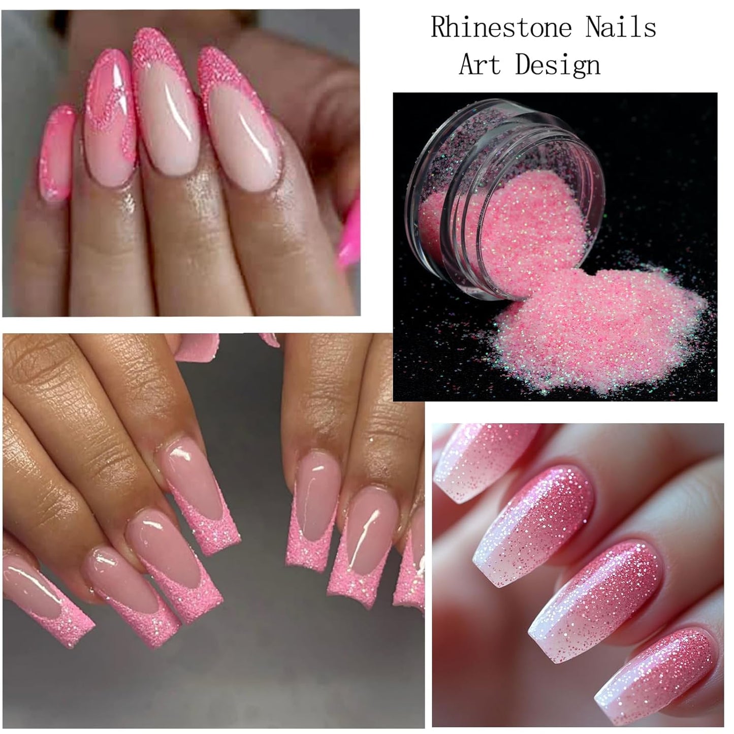 Nail Art Rhinestones Pink Bows Nail Charms Resin Clear Jelly Rhinestones Pearls Glitter Supplies Crystal Gems Mimi Diamond Accessories for Women Manicure Decorations Design