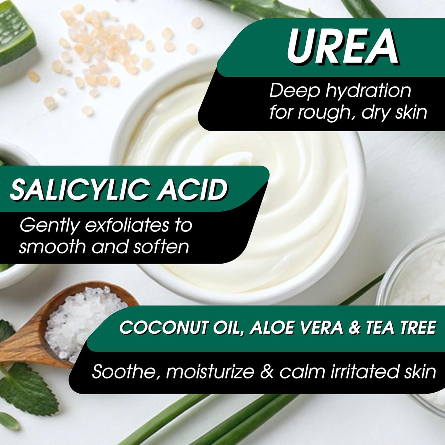 Urea Cream 40 Percent – Foot Cream for Dry Cracked Heels & Feet, Foot Balm Moisturizer Lotion for Extremely Dry Skin, Athletes Foot Cream Maximum Strength, Dry Feet & Hands Treatment for Women & Men