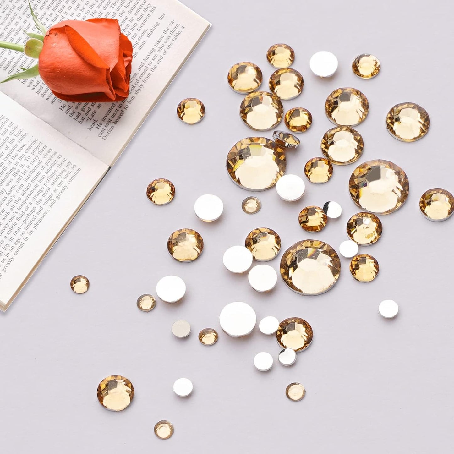 Canvalite 2518Pcs Nail Rhinestones Gems 12 Styles 3D Glass Champagne Crystals Charms Shiny Multi Shape Flatback Rhinestones with Gems Picker and Tweezers for DIY Nail Art