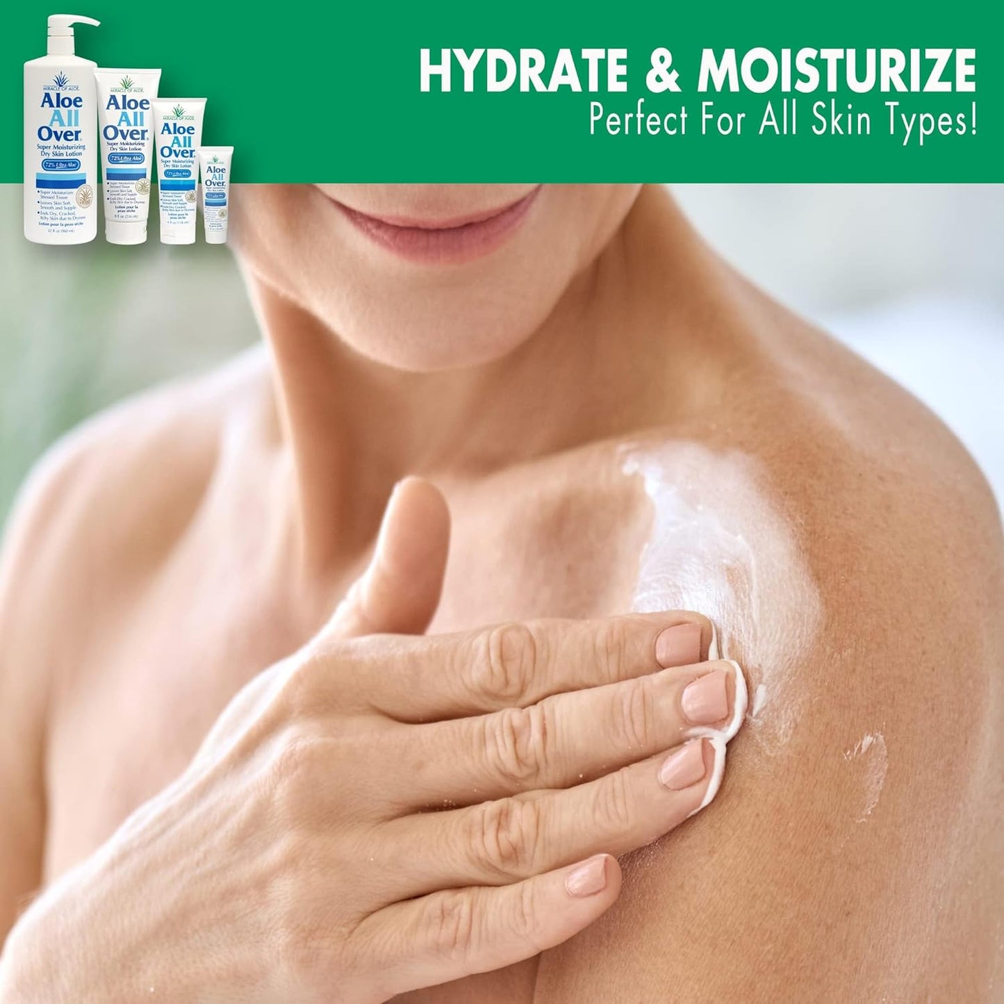 Miracle of Aloe Aloe All Over Super Moisturizing Dry Skin Lotion (12-Pack, 1 oz) - Made with 72% UltraAloe Aloe Vera Gel. Safe for Everyone: Men, Women, Kids. Restores Dry Skin Fast