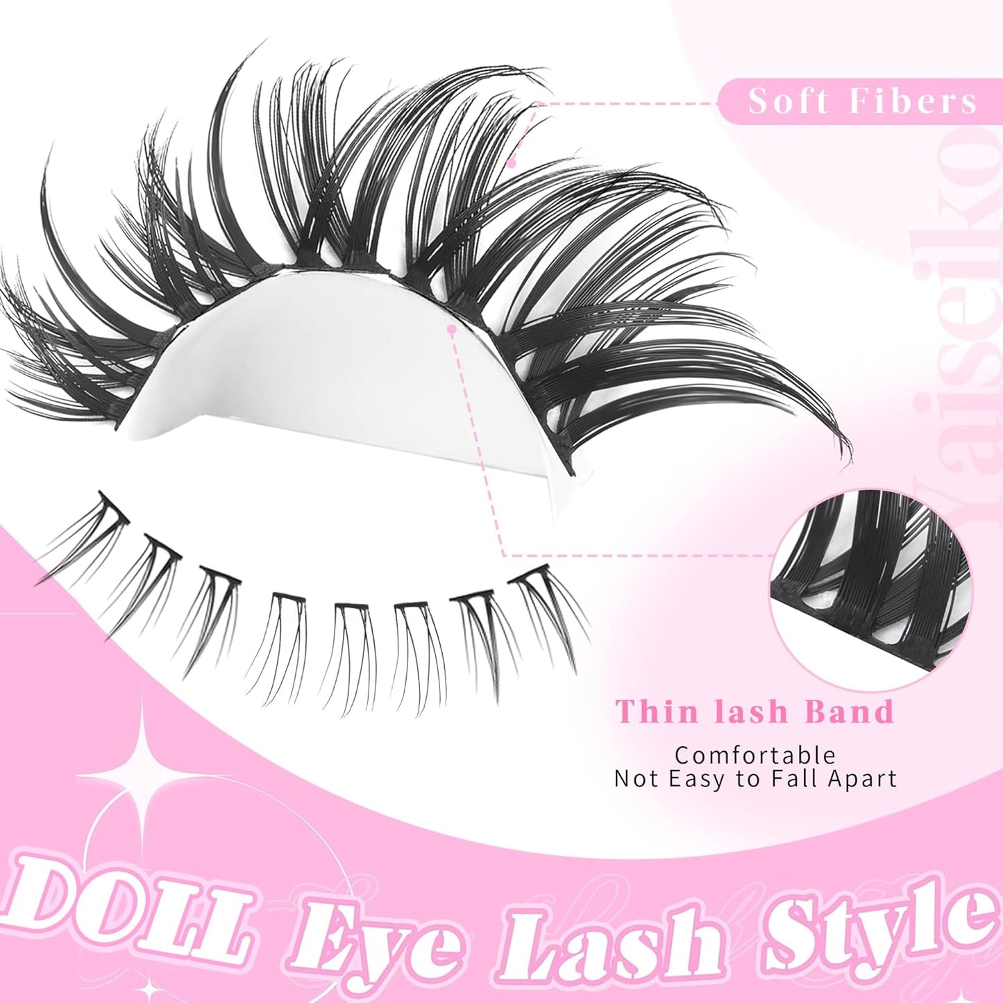 Lash Clusters With Bottom Lash Clusters Doll Eyelashes Cluster Lashes Natural Look DIY Lash Extension Lashes 118 Pcs Left&Right Cluster Eyelashes Extensions Wispy Lashes Fluffy Eyelash Clusters