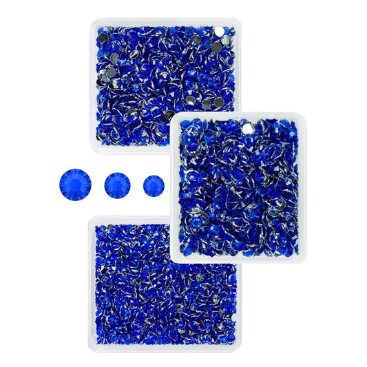 Royal Blue Crystal Resin Rhinestones for Crafting Sapphire Flatback Stones 3mm 4mm 5mm Dark Blue Stones Diamonds Crystals Gems Charms for Nails Face Eyes Makeup Body Tumblers Bottles DIY Crafts