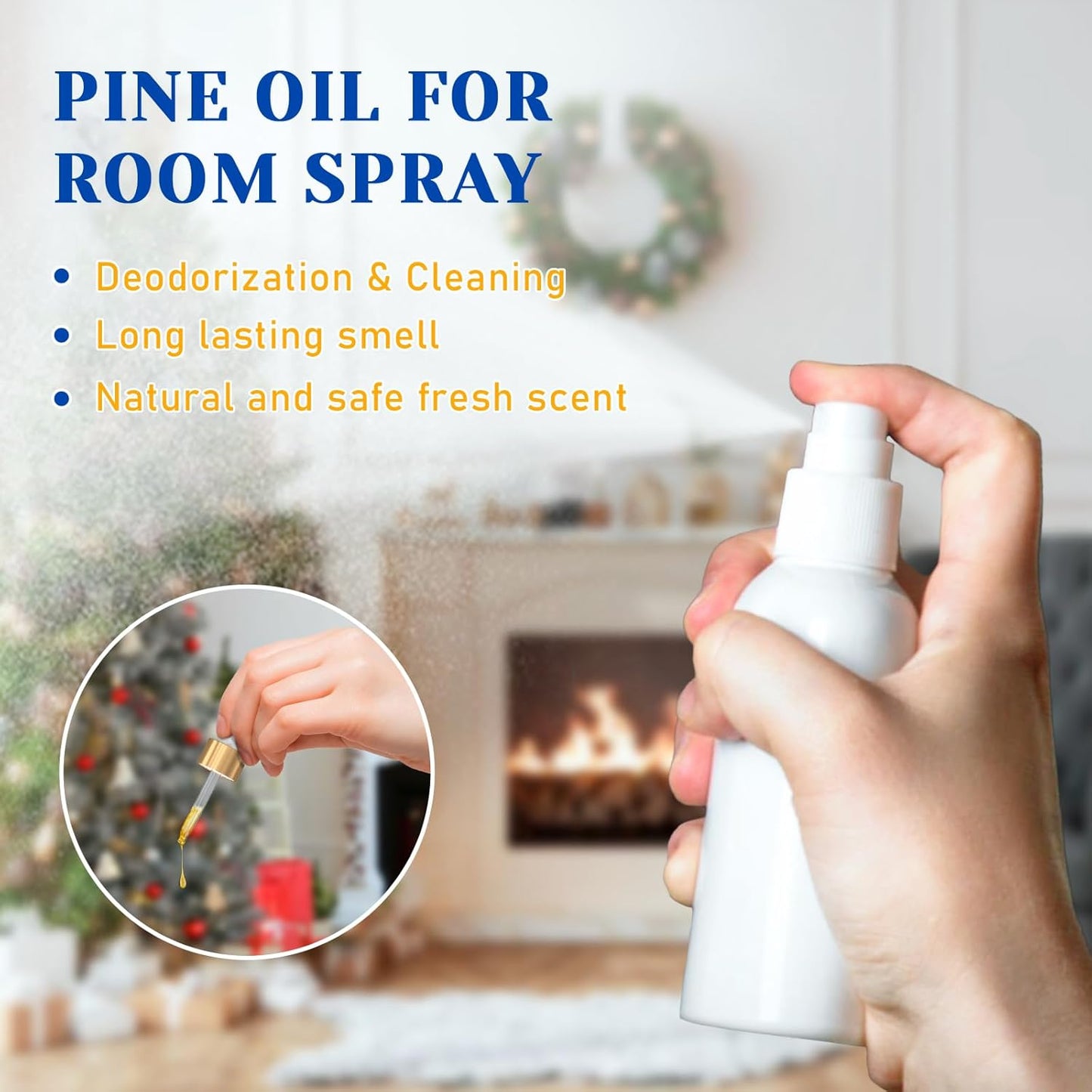 HIQILI Pine Needle Essential Oil, Strong Fresh Woody Fragrance for Better Breath Used with Aromatherapy Diffuser, Soap Candle Making Scent, DIY Perfume, Beard Shave and Cleaning Spray - 30ml