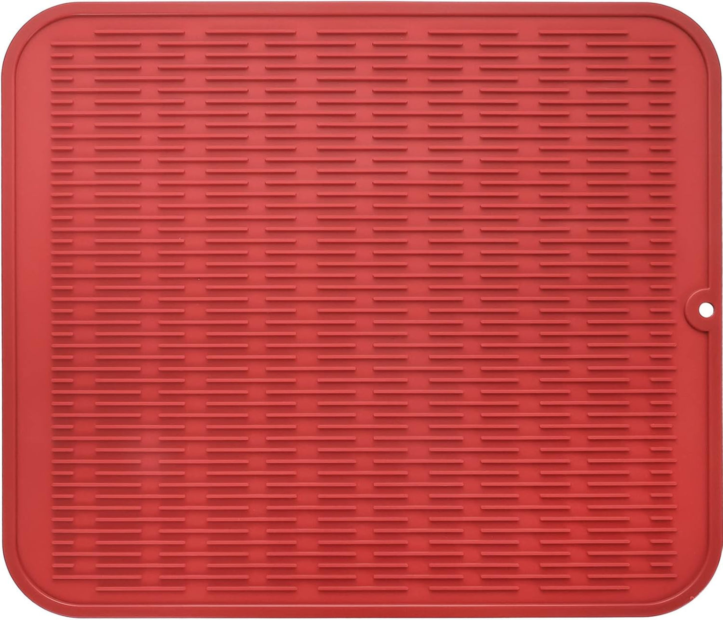 Silicone Dish Drying Mat for Multiple Usage,Easy clean,Eco-friendly,Heat-resistant Silicone Mat for Kitchen Counter or Sink,Refrigerator or Drawer Liner Red 2XL 24 inches x 18 inches
