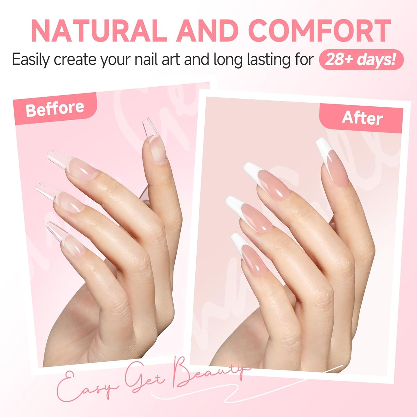 Long Coffin Nails Tips Full Cover Acrylic Nail Tips Pre-buff 240pcs Clear Coffin Fake Press On Nails No C Curve Easily DIY Art Nail Extensions Long-lasting, 12 Sizes Luckyfairy
