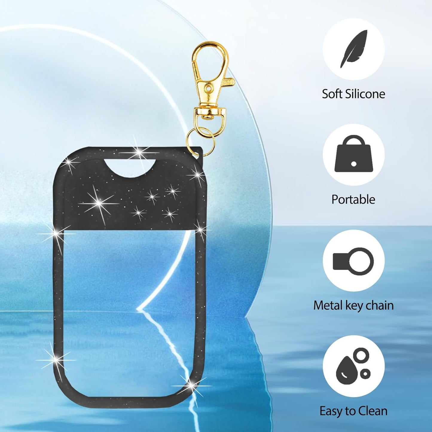 VANEST Silicone Case Compatible with Touchland Hand Sanitizer Spray, Protective Case with Keychain for Spray 1 fl oz