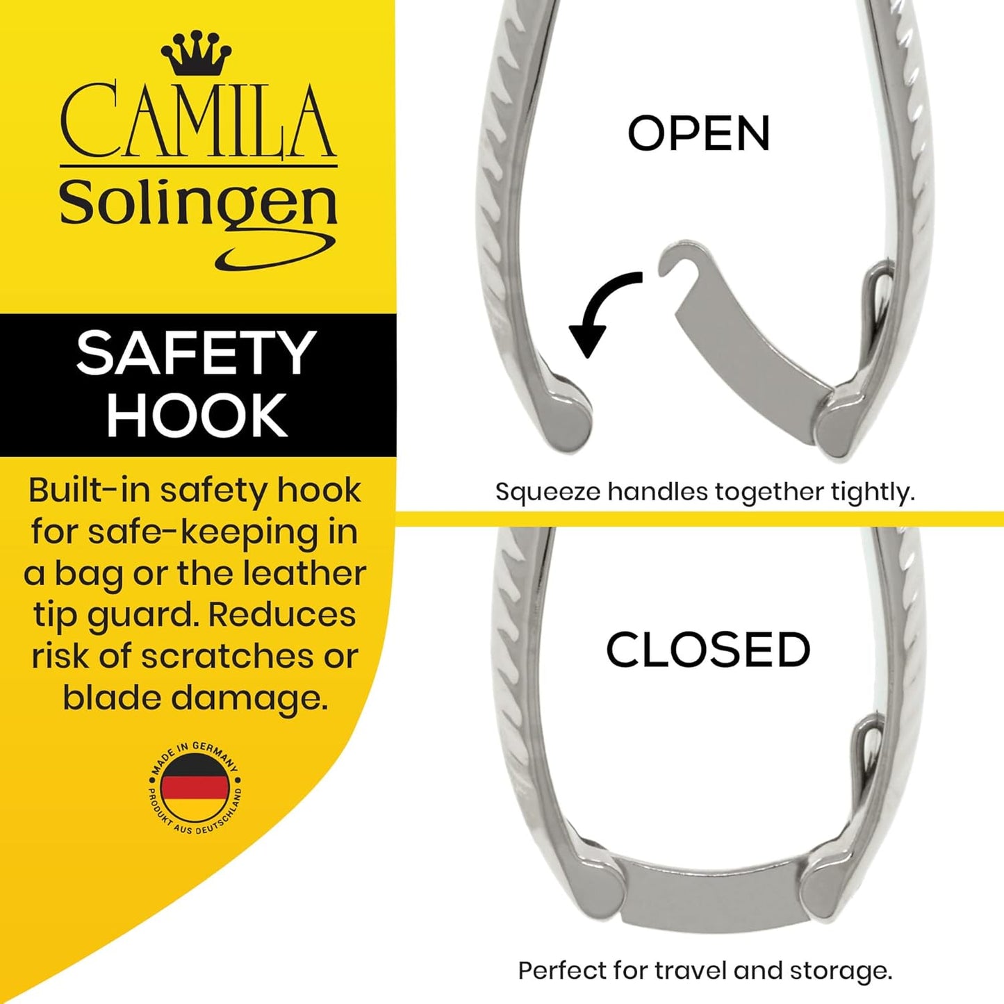 CS13 Large Heavy Duty Toe Nail Clipper for Thick Toenails, Manicure & Pedicure, Double Barrel Spring. Super Sharp Trimmer Curved Stainless Steel 20mm Blade Made in Solingen, Germany