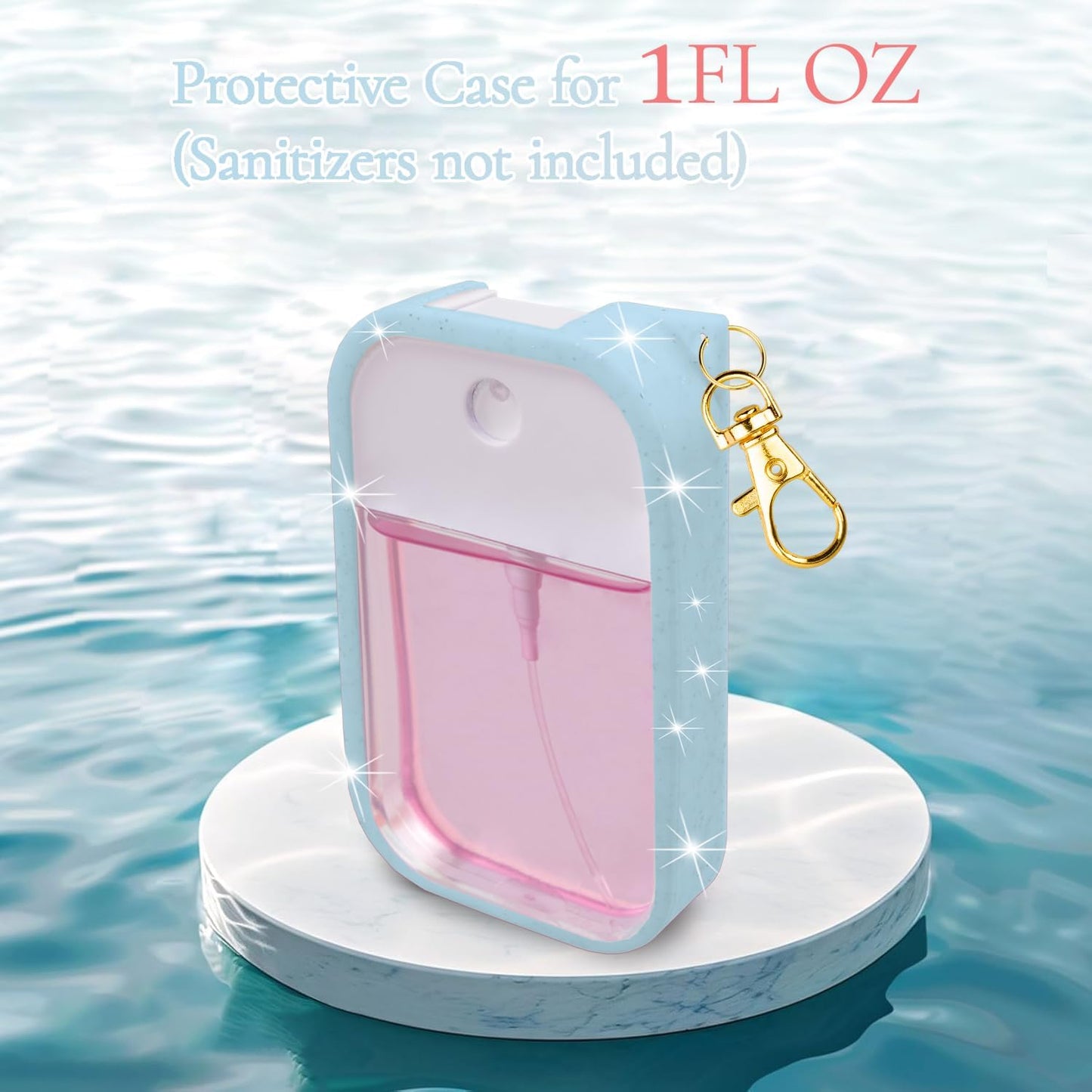 VANEST Silicone Case Compatible with Touchland Hand Sanitizer Spray, Protective Case with Keychain for Spray 1 fl oz