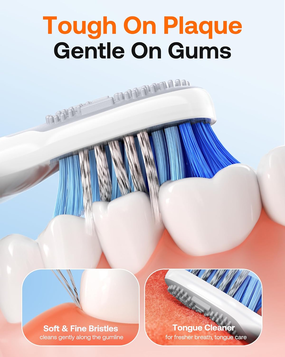 Bitvae Ultrasonic Electric Toothbrush for Adults and Kids, ADA Accepted Travel Toothbrush with Rechargeable 60-Day Battery Life, 5 Modes, 8 Heads, Case, Holder, Purple