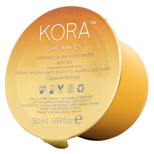 KORA Organics Turmeric Glow Facial Moisturizer Refill Pod, Hydrating Cream with Rosehip Oil for Face, Softens, Firms & Illuminates - Certified Organic & Cruelty-Free, 1.69 Fl Oz