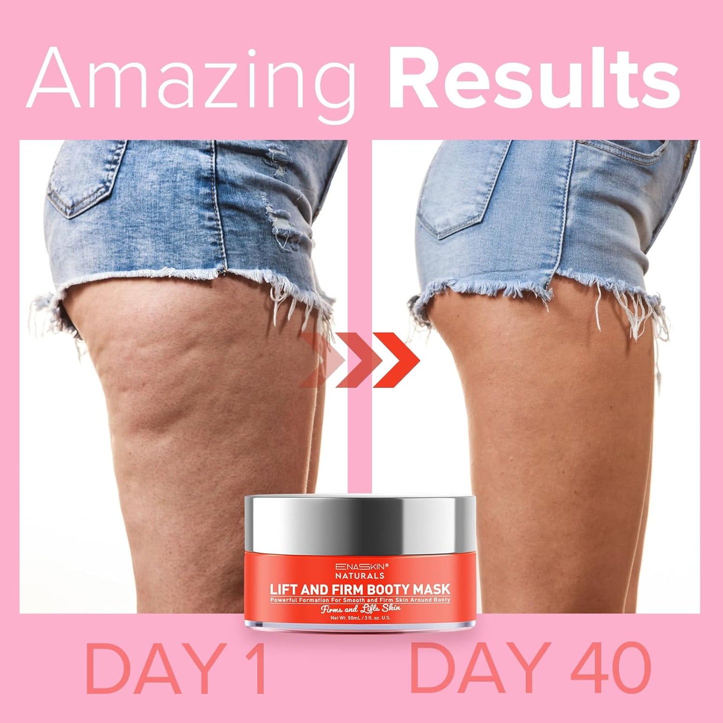 Anti Cellulite Body Firming Cream: Tightening & Lifting Booty Lotion with 3D Thermal Tech for Thighs, Belly, Bum & Women Sagging Skin, Shea Butter & Coconut Oil, 3.4 oz