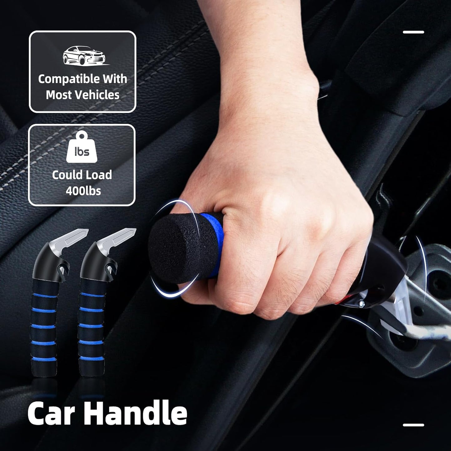 Car Handle Assist for Elderly Car Door Handle, Mobility Car Assist Transfer Support Handle, Multifunction Automotive Grab Handles, Aids for Disabled and Elderly（1Pack, Blue）