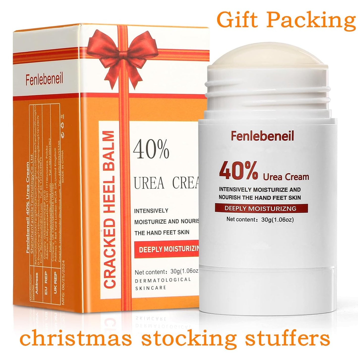 Urea Cream 40 Percent for Foot and Dry Cracked Heel 40% Urea Feet Cream Balm Stick for Foot Hand Moisturizing Feet Hand Care Balm For Women Men 1.06Oz