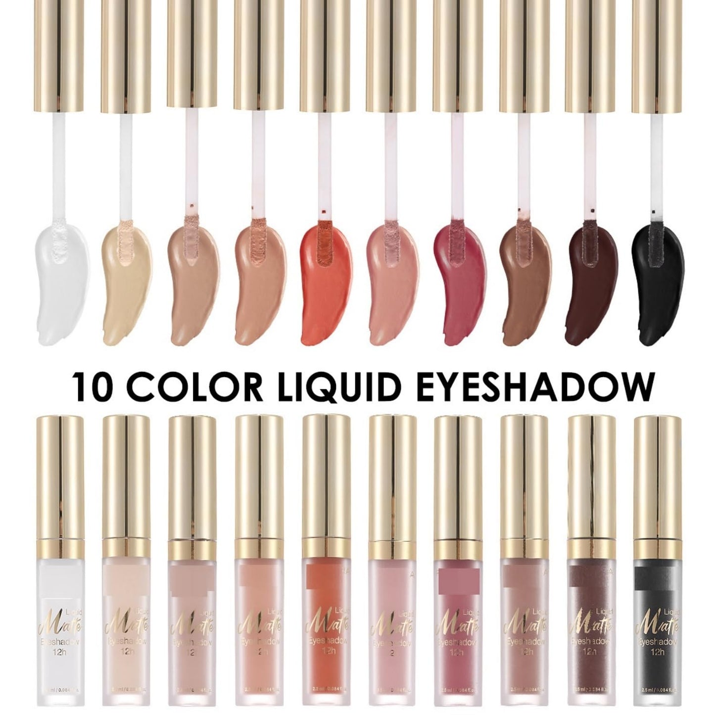 MAEPEOR Matte Liquid Eyeshadow 10 Colors Naked Smooth Creamy Eyeshadow Long Lasting and Waterproof Lightweight Cream Eye Shadow (P08 Mahogany)