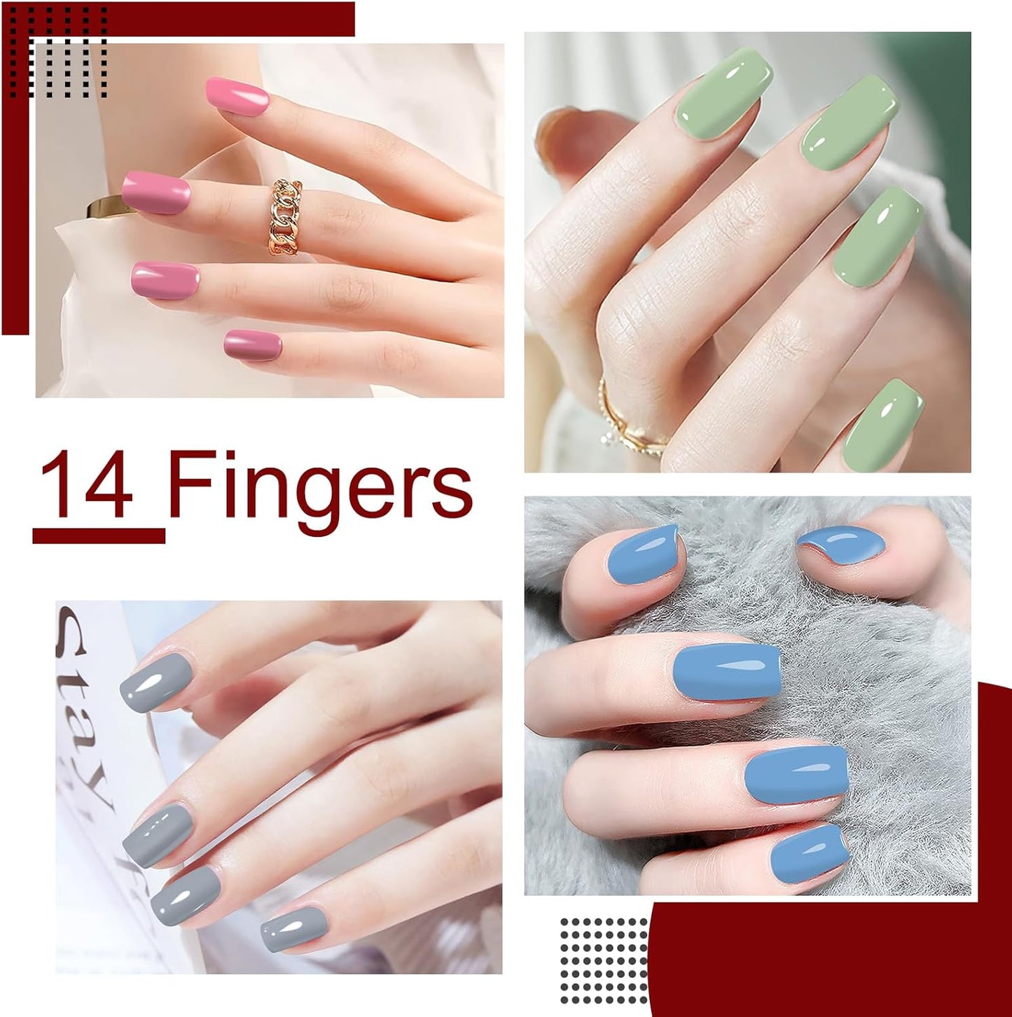 SILPECWEE Nail Polish Strips (20 Sheets, Light Color), Spring Nail Polish Stickers Full Nail Wraps Self Adhesive Nail Stickers Gel Strips Fingernail Sticker Nails for Women with File