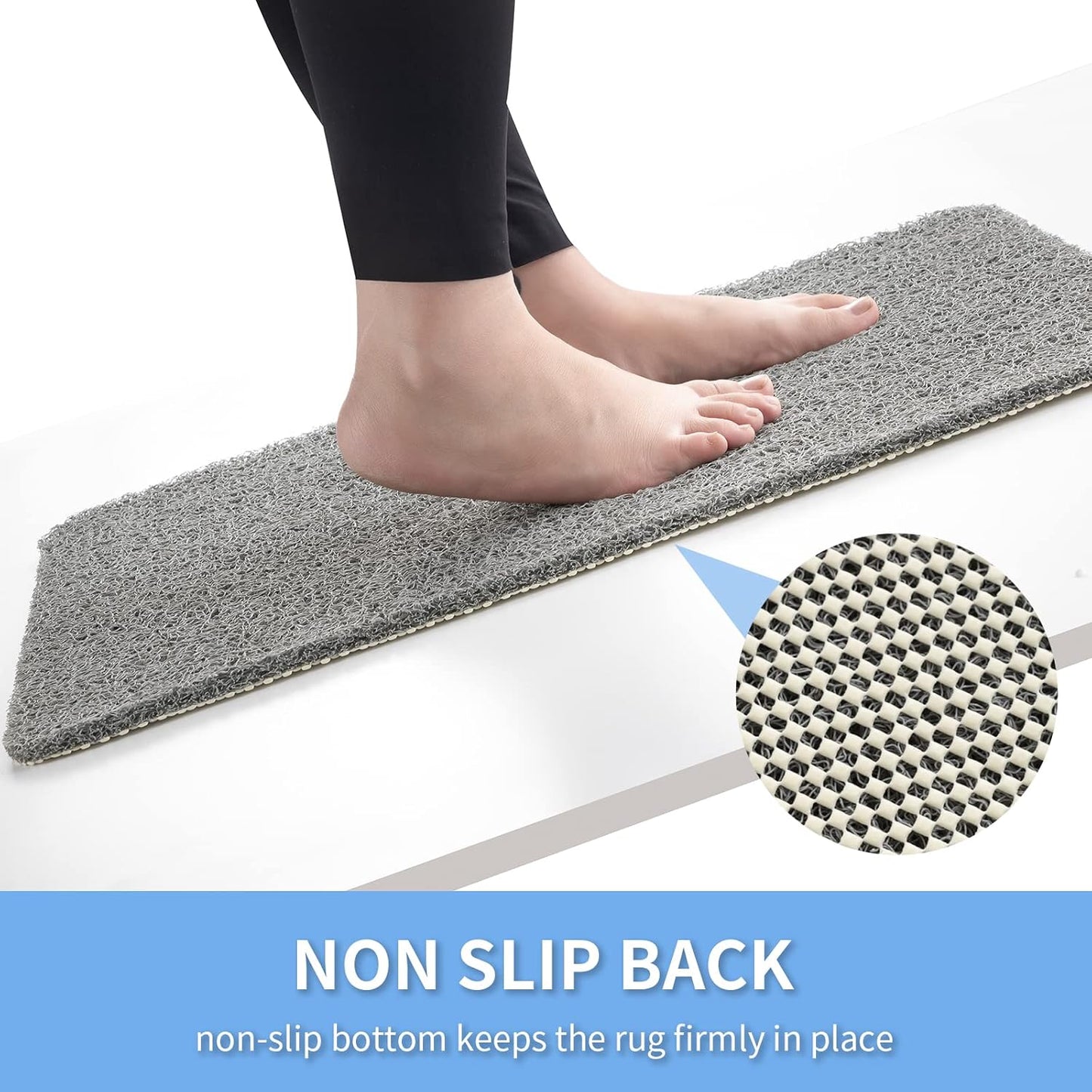 Non-Slip Shower Mat Bathtub Mat for Bath Tub,Anti Slip Bath Tub Mat,Floor Mat,Soft PVC Loofah Bathroom Mats,Foot Scrubber Mat,Quick Drying Easy Cleaning Mats for Wet Areas（40 * 16 Grey）