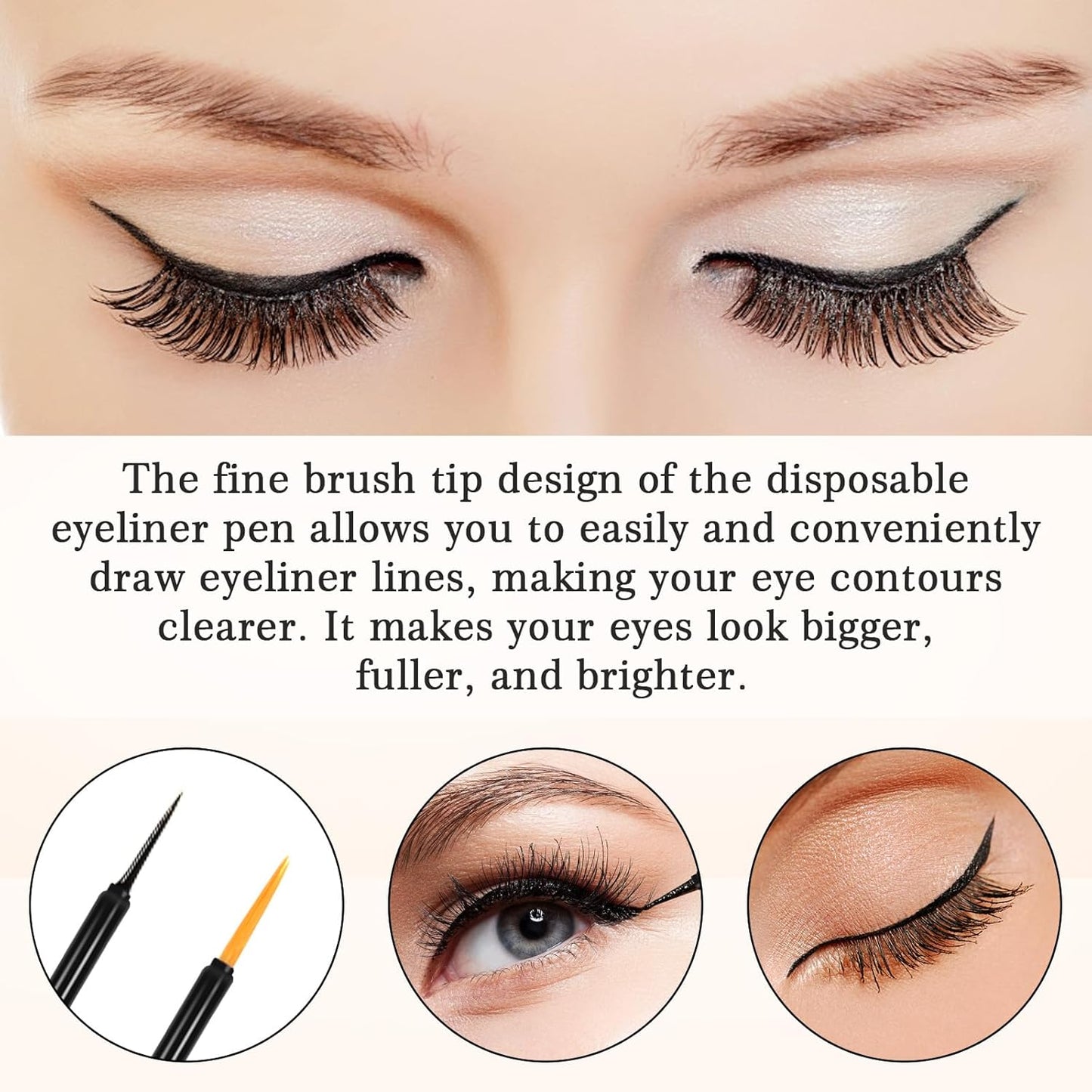 200 PCS Disposable Eyeliner Brush, Eye Lash Applicator Tools, Disposable Eye Shadow Applicator Makeup Tool, and Nail Brush
