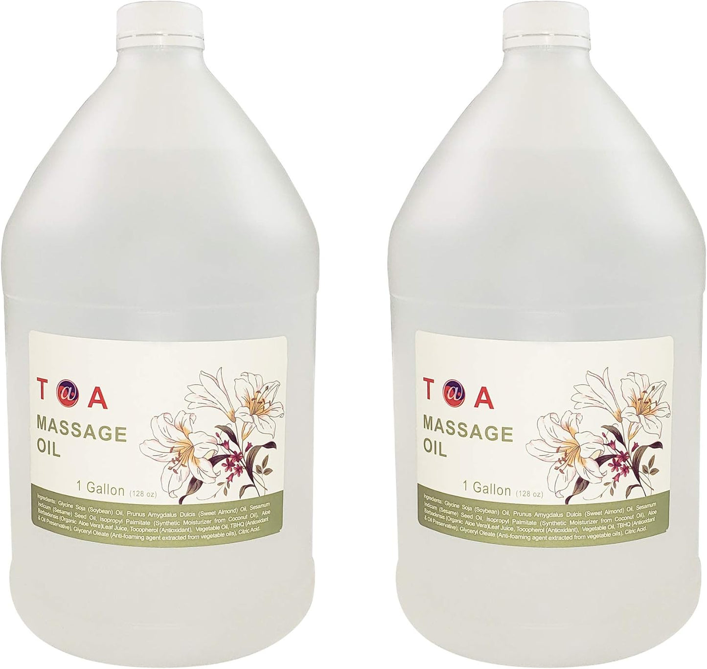 TOA Mineral Oil Body Spa Massage for Therapists Unscented Gallon Bottle (2 GLLONS)