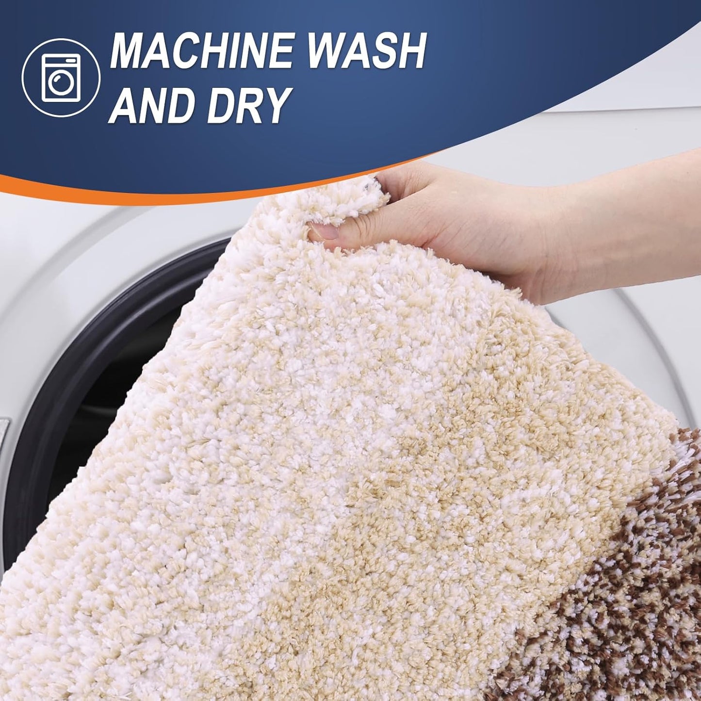 OLANLY Bathroom Rugs Mat 34x21, Extra Soft Absorbent Microfiber Bath Rugs, Rubber Backing, Quick Dry, Machine Washable Bath Mats for Bathroom Floor, Tub and Shower, Home Decor Accessories, Brown