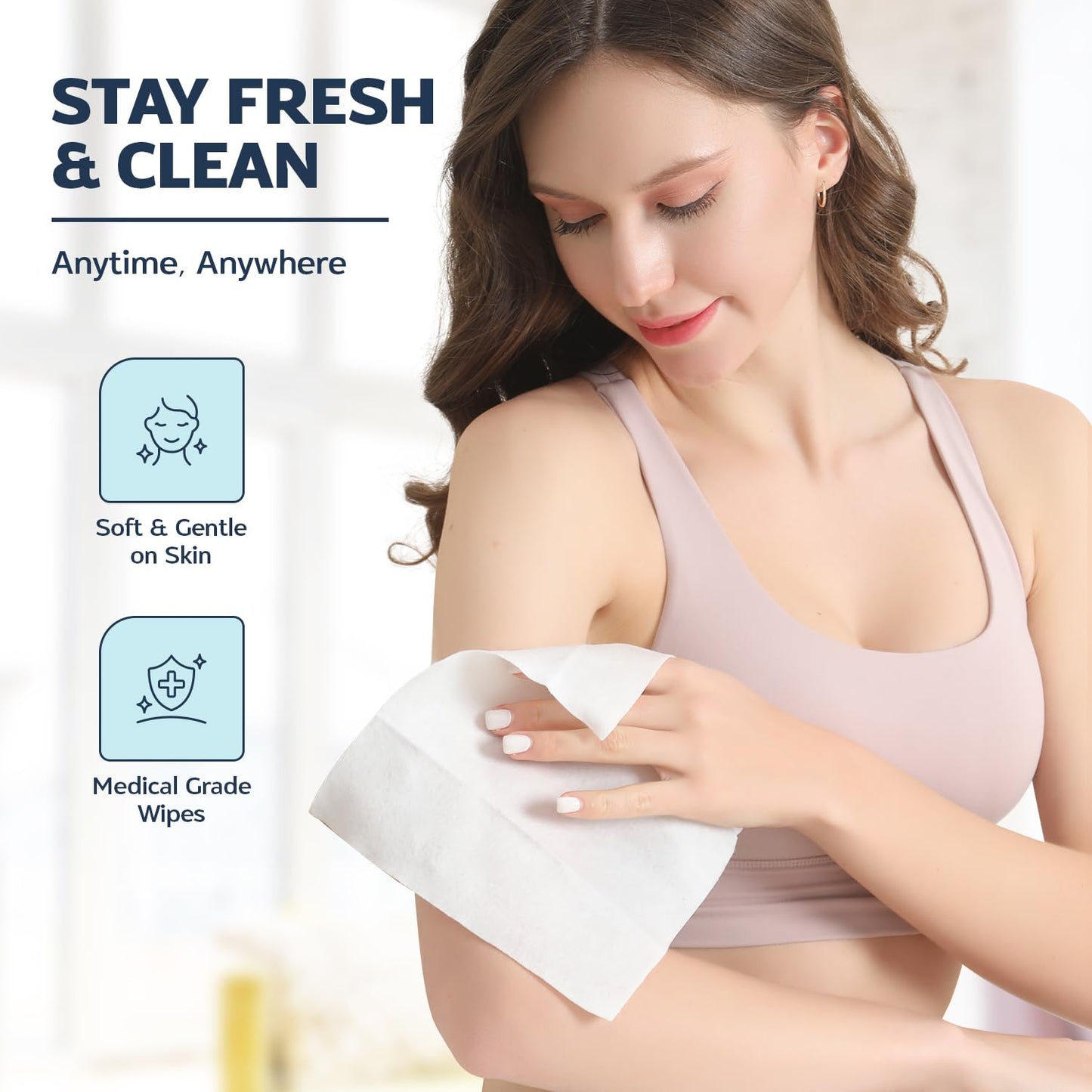 60 XL Shower Wipes – Body Wipes for Adults Bathing No Rinse – 6 Packs of 10 – Extra Moist Bath with Aloe & Vitamin E for Camping, Travel, Gym & Bedridden Care