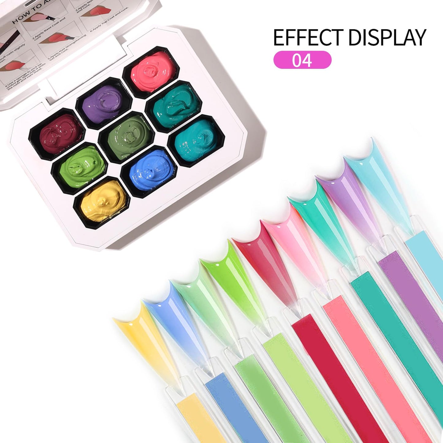 Ombre Gel Nail Polish Nail Sponges for Ombre 9 Series Colorful Blush Effect Gradient Painting Gel for Ombre Nails Multistyle French Manicure Nail Art DIY Home (A4, 1)