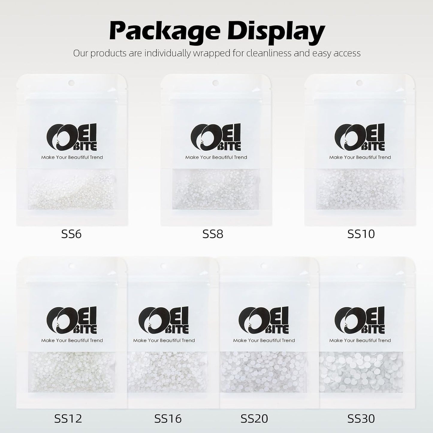 Neon White Flatback Rhinestones, Glass Rhinestones for Nail Art and Craft, Glue Fix, Loose Crystal Gemstones(Neon White, SS10, 1440pcs, 2.7-2.8mm)