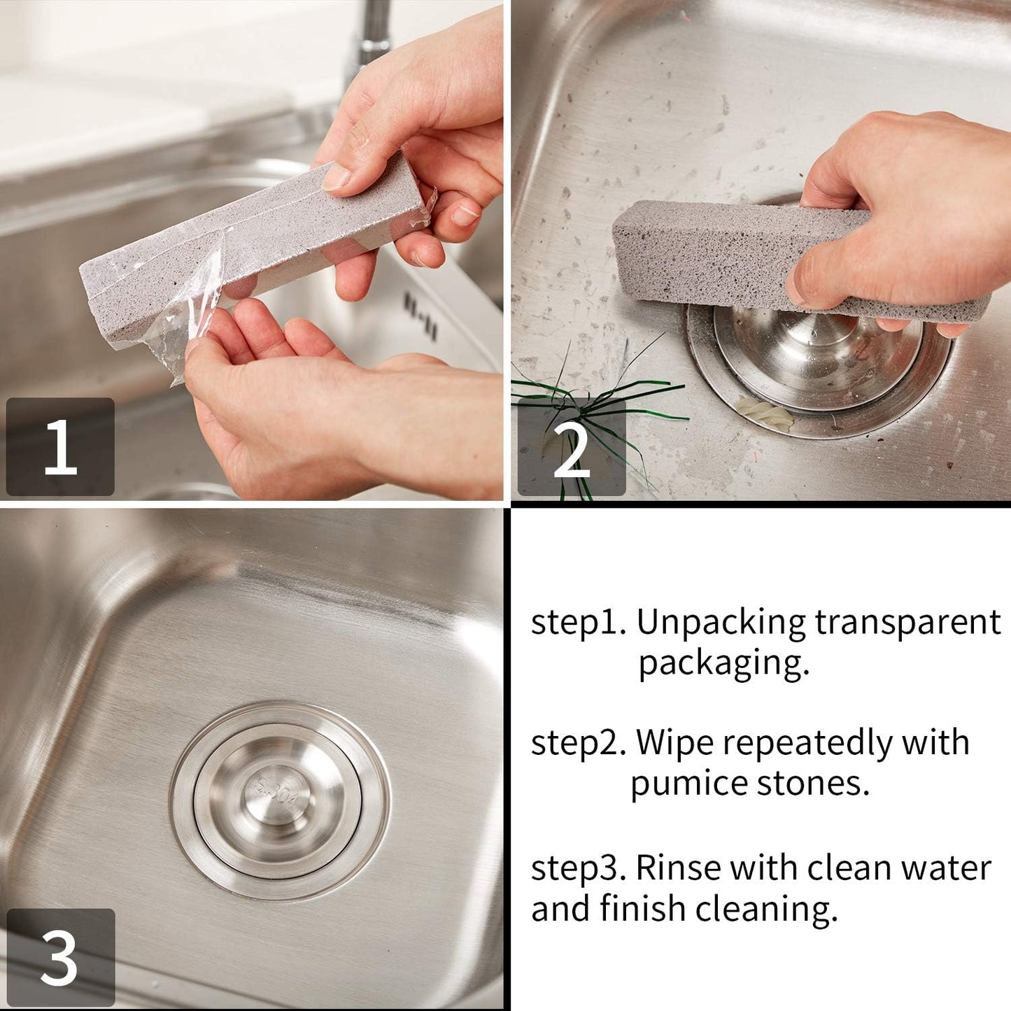 Chinco 150 Packs Pumice Stick for Cheaning, Pumice Scouring Stone Pad Removing Stain Grime Without Leaving Scratches for Kitchen Oven Stove Home Bathroom Toilet Pool House Cleaning Supplies