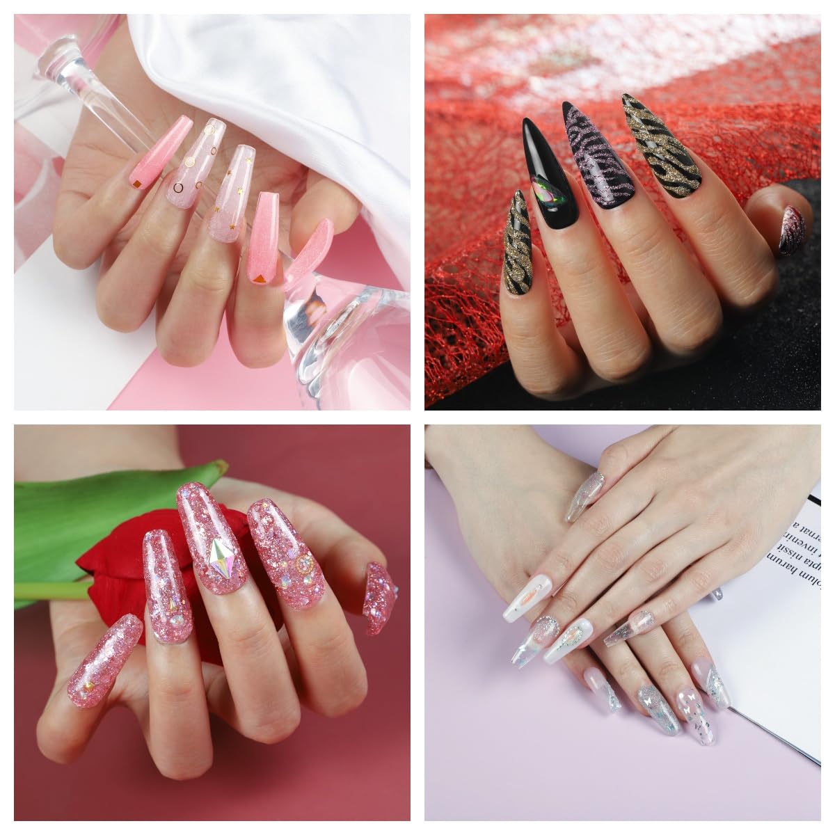 COSCELIA 41pc Poly Nail Gel Kit Starter Kit16ML 12 Colors Nail Extension Gel Kit with Lamp Light for Beginners with Everything Nail Thickening Solutions Gifts for Women