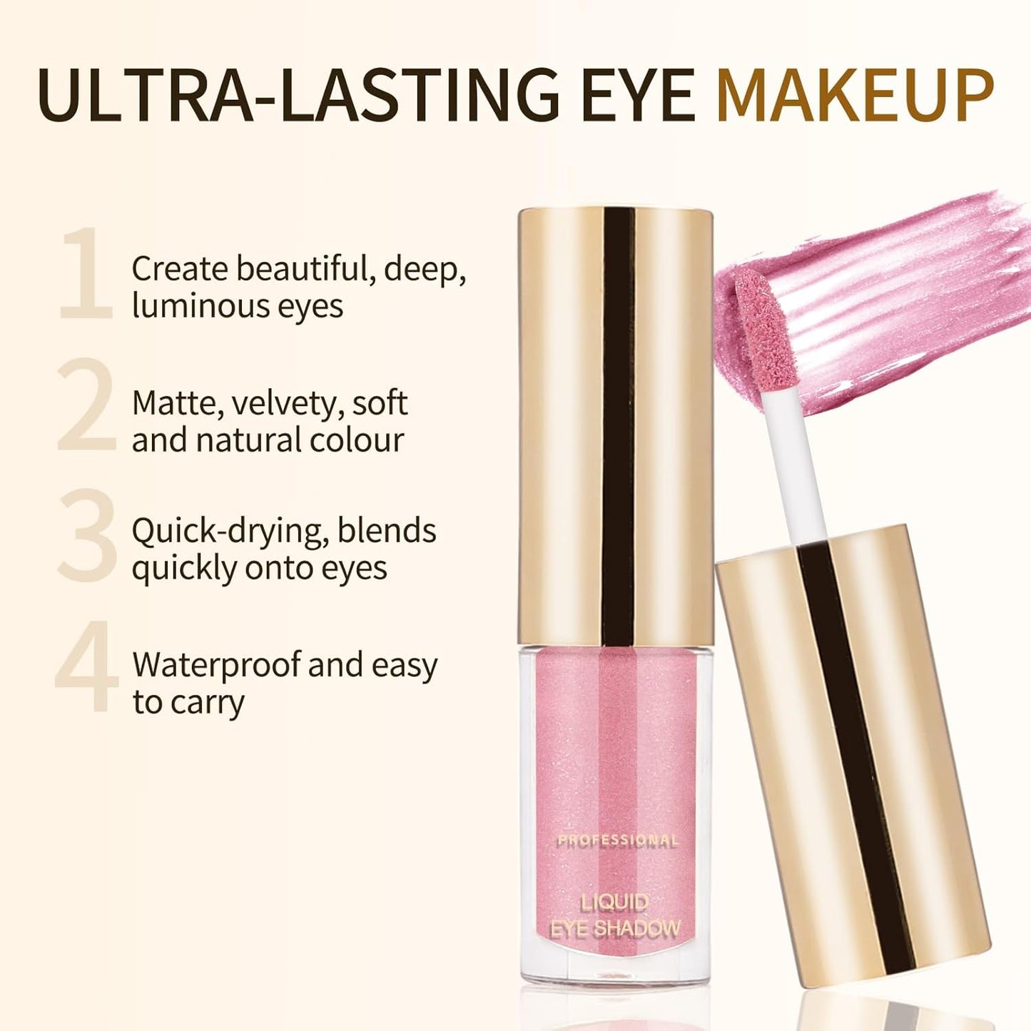 Boobeen Liquid Matte Eyeshadow, Long Lasting Waterproof Liquid Eye Shadow, Velvet Matte Cream Eyeshadow, Neutral Nude Eye Shadow Makeup