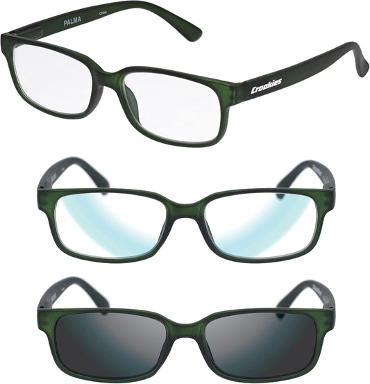 Croakies Palma Photochromic Eyewear | UV400 Sunglass and Bluelight Protective Eyeglass For Outdoor and HEV Devices | Bundle