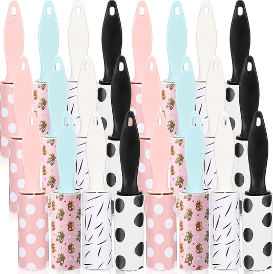 Hushee 24 Pcs Mini Lint Rollers for Pet Hair, Clothes, Gift Bags & More; Travel Size, Compact & Portable; Easy to Use, Comfortable Grip; 720 Sheets, Versatile Application