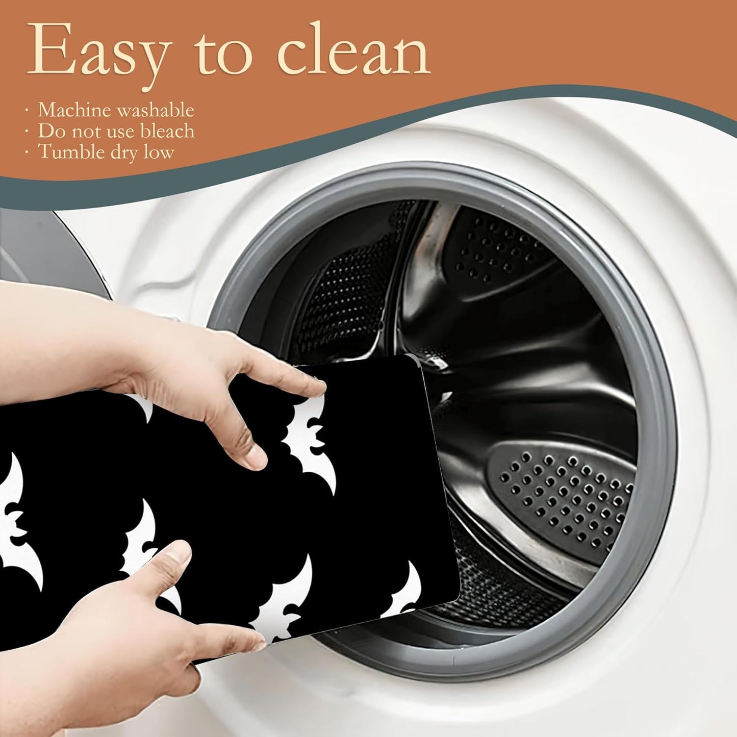 Halloween Black White Dish Drying Mats 18x24 Inch,Halloween Bats Dish Pad Drying Rack Mat for Kitchen Counter Ultra Absorbent Microfiber Dishware Coffee Maker Bar Countertop Decor