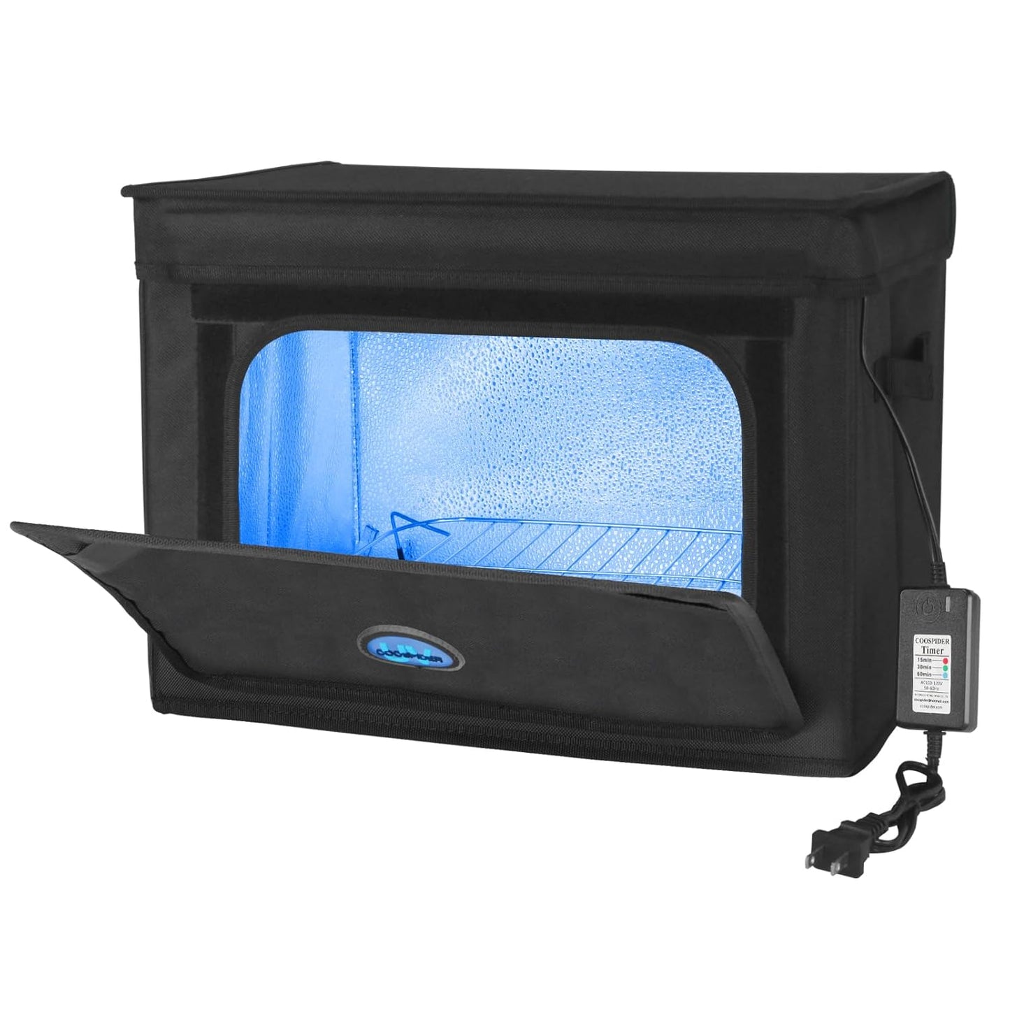 Large UVC Sanitizer Box with Ozone, Foldable Cleaner Bag with Timer, 36L/9.5gal UV Light Bulb Black Tote for Shoes, Cell Phone, Baby Bottle, Key, Towel