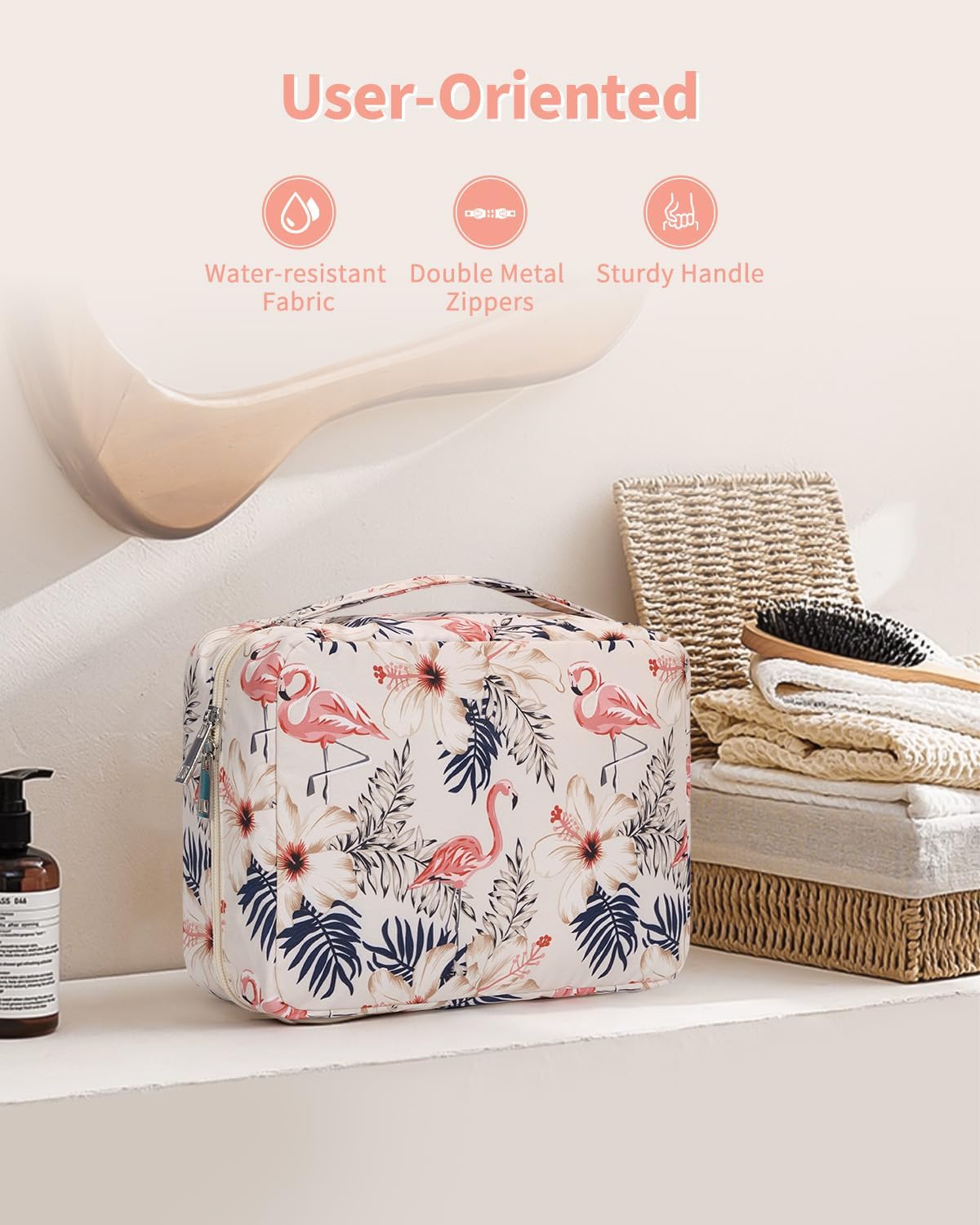 Narwey Small Hanging Travel Toiletry Bag for Women, Travel Bag for Toiletries, Makeup Bag Organizer Cosmetic Bags Make Up Bags for Girls