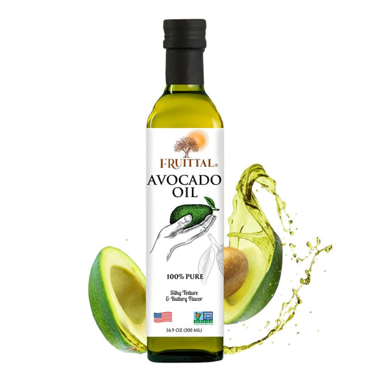 Fruittal Garlic-Infused Avocado Oil – 100% Pure, Made in the USA, and Rich in Health Benefits (16.9 Oz)